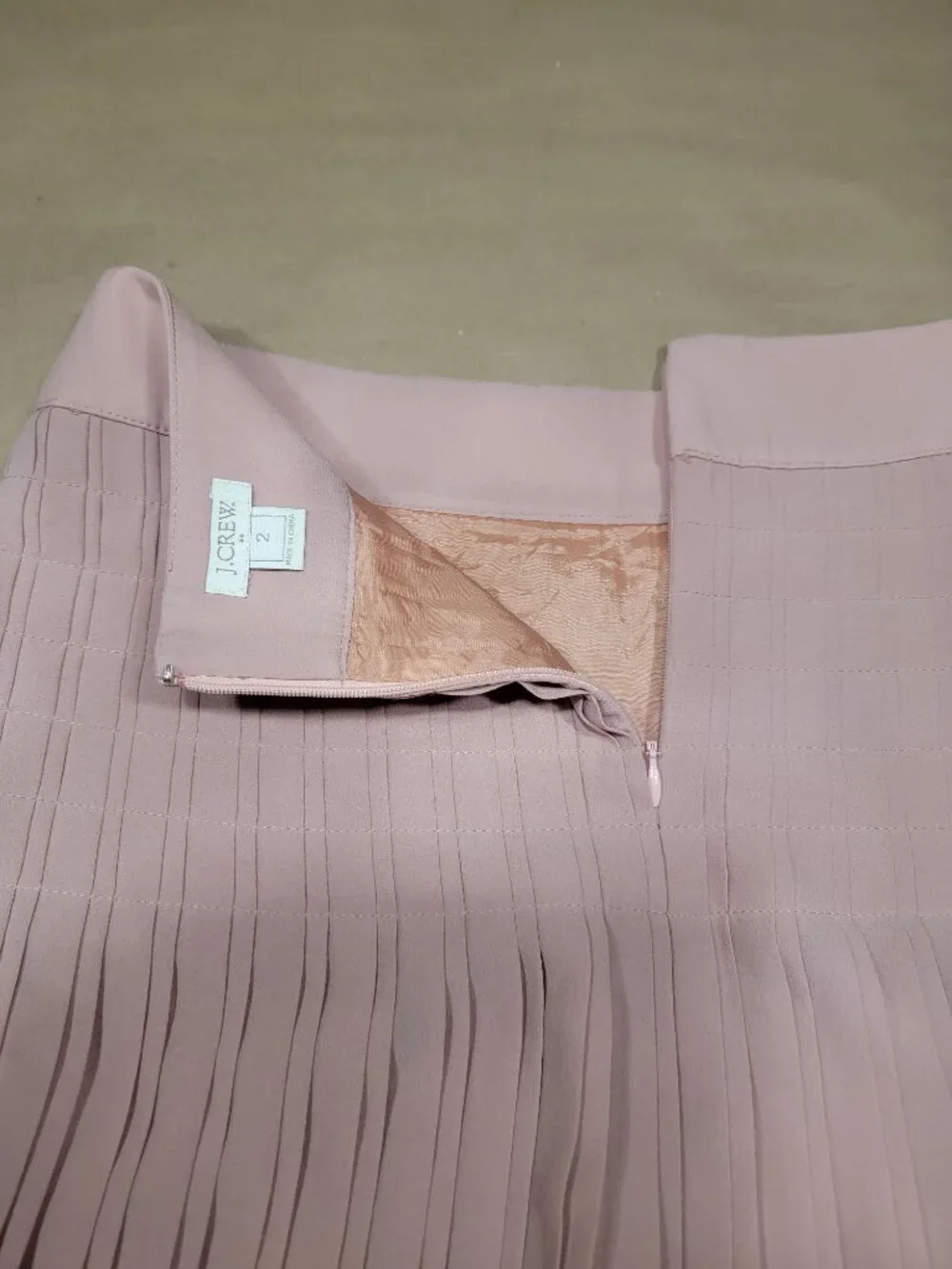 J. Crew Size 2 Dusty Rose/Blush Pink Lattice Chiffon Pleated Mini Skirt